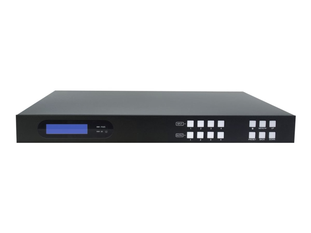 Matrix Switcher 4x4 med 4 HDMI og 4 HDBaseT Udgange