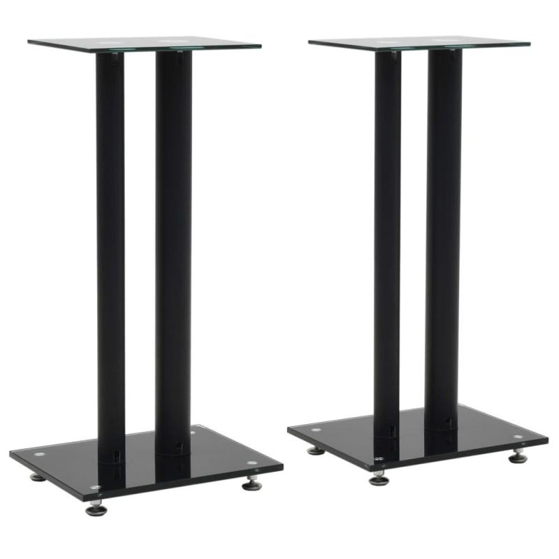 Højtalerstativer i Hærdet Glas - 2 Stk. Sort Design