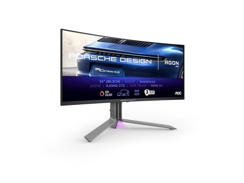 AOC Porsche PD34 34" QDOLED Skærm med Wide Quad HD