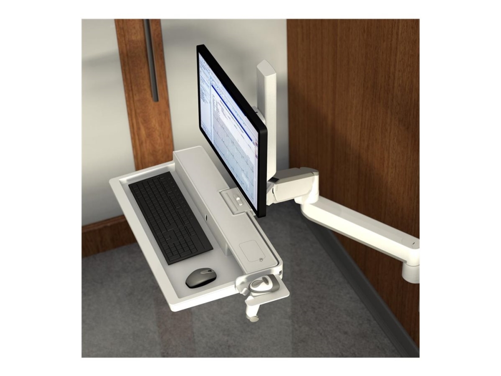 Carefit Combo System   Monteringssæt (drejelig Arm, Tastaturbakke, Vægmonteringsbase, Spormonteringsadapter, Spormonteringsbøjle, Vægskinne fra Ergotron