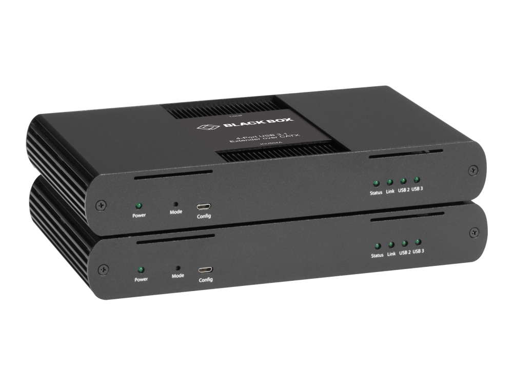 Usb 3.1 Extender Over Catx   Kit   Usb Forlængerkabel   1gbe, Usb 3.1   100base Tx, 1000base T   4 Porte   Op Til 100 M fra Black Box