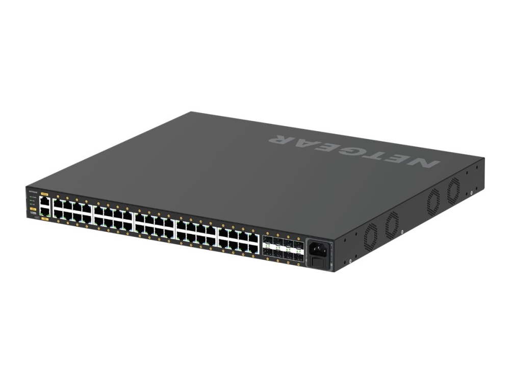 Av Line M4250 40g8xf Poe+   Switch   L3   Administreret   40 X 10 100 1000 (poe+) + 8 X 1 Gigabit   10 Gigabit Sfp+   Side Til Side Luftstrøm fra Netgear