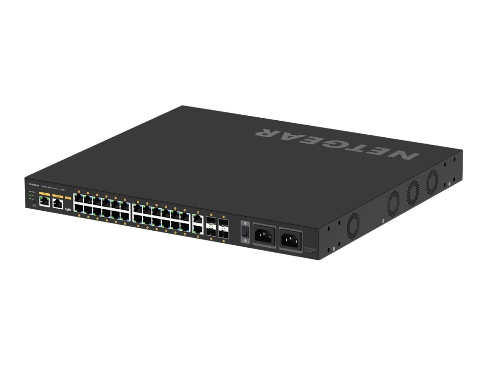 Av Line M4250 26g4f Poe++   Switch   L3   Administreret   24 X 10 100 1000 (poe++) + 2 X 10 100 1000 + 4 X 1000base X Sfp   Side Til Side Luf fra Netgear