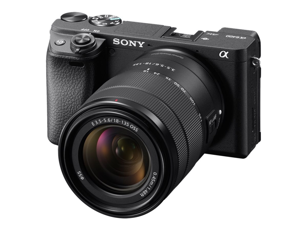 A6400 Ilce 6400m   Digitalkamera   Spejlløst   24.2 Mp   Aps C   4k   30 Fps   7.5x Optisk Zoom E 18 135 Mm Oss Objektiv   Wi Fi, Nfc, Bluetooth fra Sony