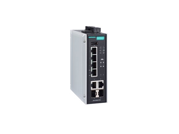 Moxa Eds P506e 4poe 2gtxsfp, Administreret, L2, Gigabit Ethernet (10 100 1000), Fuld Duplex, Strøm Over Ethernet (poe), Kan Monteres På Væggen fra Moxa Technologies