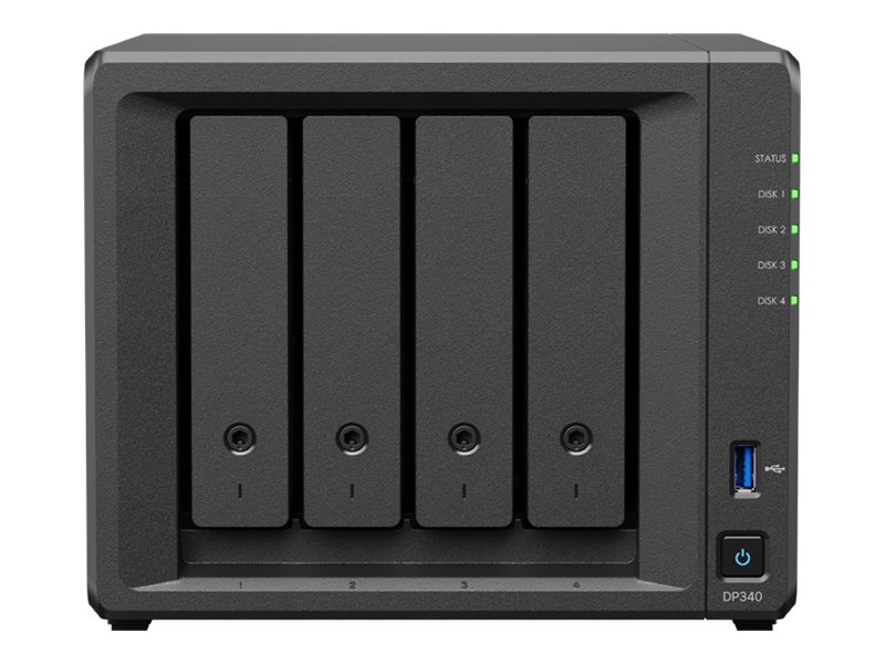 Dp340   Server   Dt Envejs   1 X Ryzen Embedded R1600   Op Til 3.1 Ghz   Ram 16 Gb   Sata   Hot Swap 3.5" Bås(e)   Hdd 4 X 8 Tb   10 Gigabit fra Synology