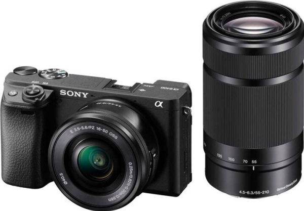 A6400 Dslr Kamera + 16 50mm Oss + 55 210mm Oss (juodas) | (ilce 6400y B) | (6400) | (alpha 6400) fra Sony