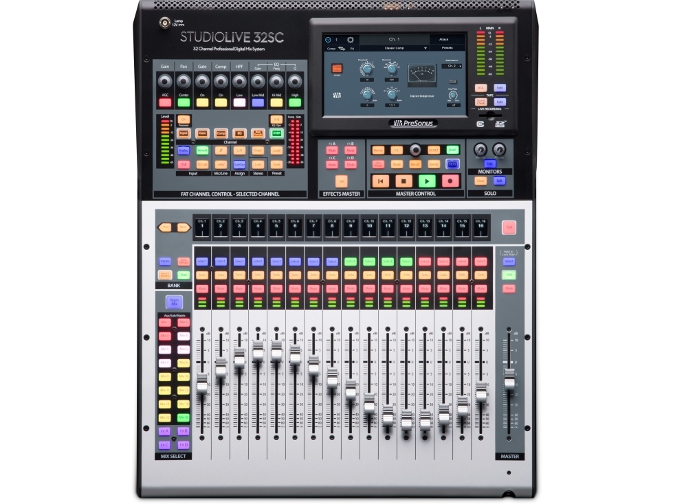 Studiolive 32sc, 32 Kanaler, Stativ Montering, Sort fra Presonus