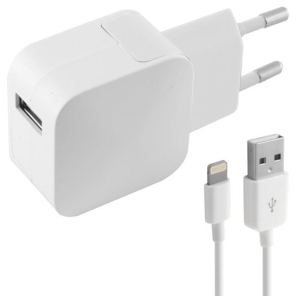 Vægoplader + Mfi Certificeret Lyskabel   Apple Compatible 2.4a Usb Iphone fra Ksix