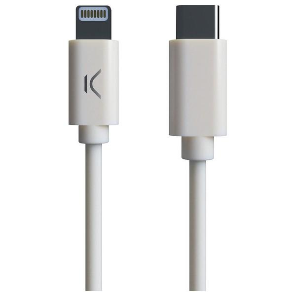 Usb C Til Lightning Kabel   Mfi (1 M) Hvid fra Ksix