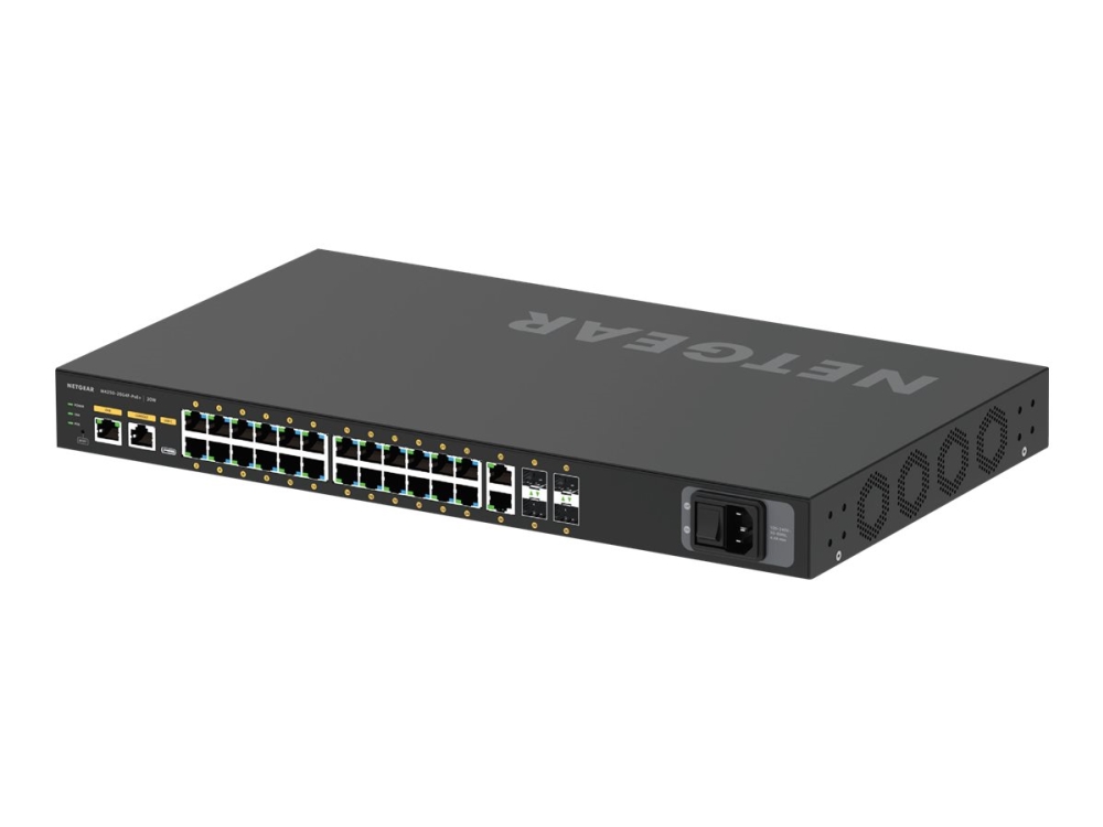 Av Line Gsm4230p 100eus   Switch   L3   Administreret   24 X 10 100 1000 (poe+) + 2 X 10 100 1000 + 4 X 1000base X Sfp   Side Til Side Luftst fra Netgear