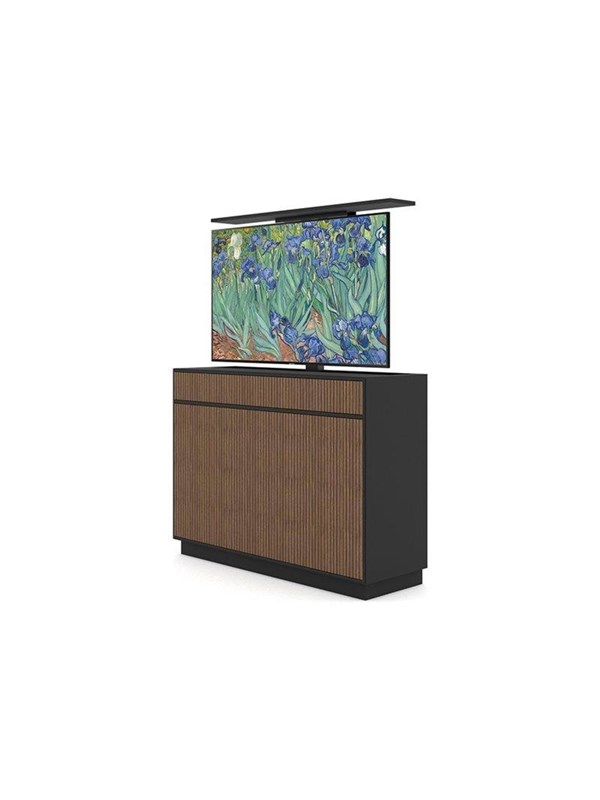 M Cabinet Unit   Lift   For Lcd Display   Design Walnut   White 50 Kg 55" Fra 200 X 200 Mm fra Multibrackets