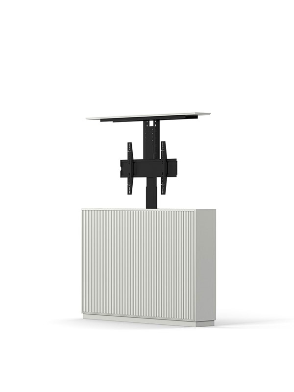 M Av Cabinet Tv Lift 55" Slimline White 50 Kg 55" 200   200 Mm fra Multibrackets