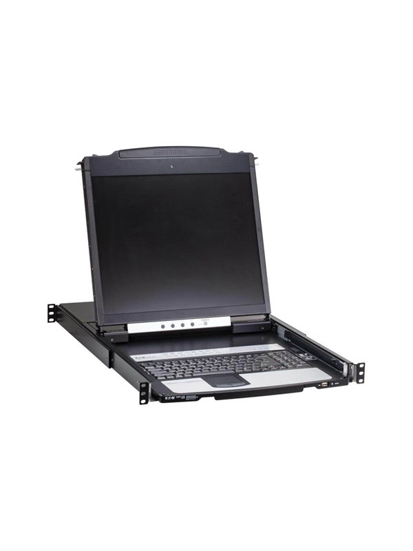 19"   16 Port Cat5 Kvm Over Ip Switch   Virtual Media 19 In. Lcd 1 Remote 1 Local User 1u Rack Mount Taa fra Eaton