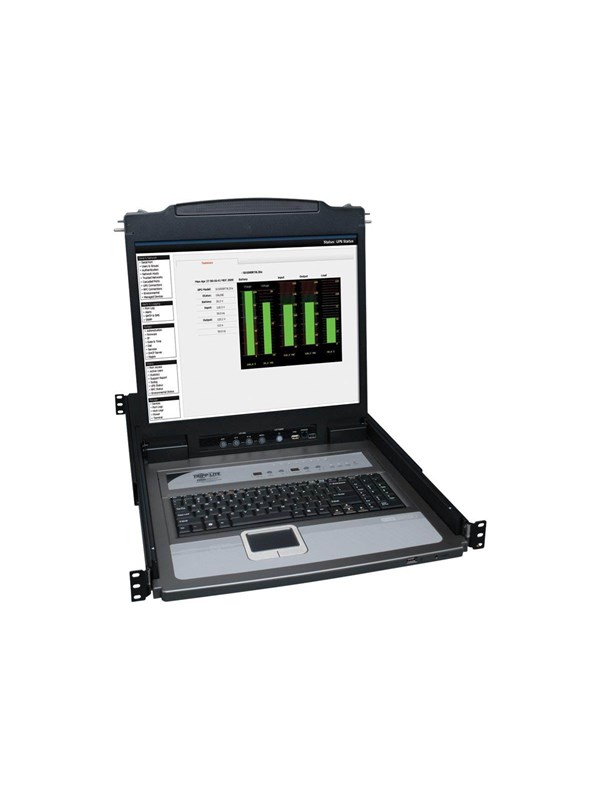 19"   8 Port Rack Console Kvm Switch W 19" Lcd & 8 Ps2 Usb Cables 1u   Kvm Console   19" fra Tripp Lite