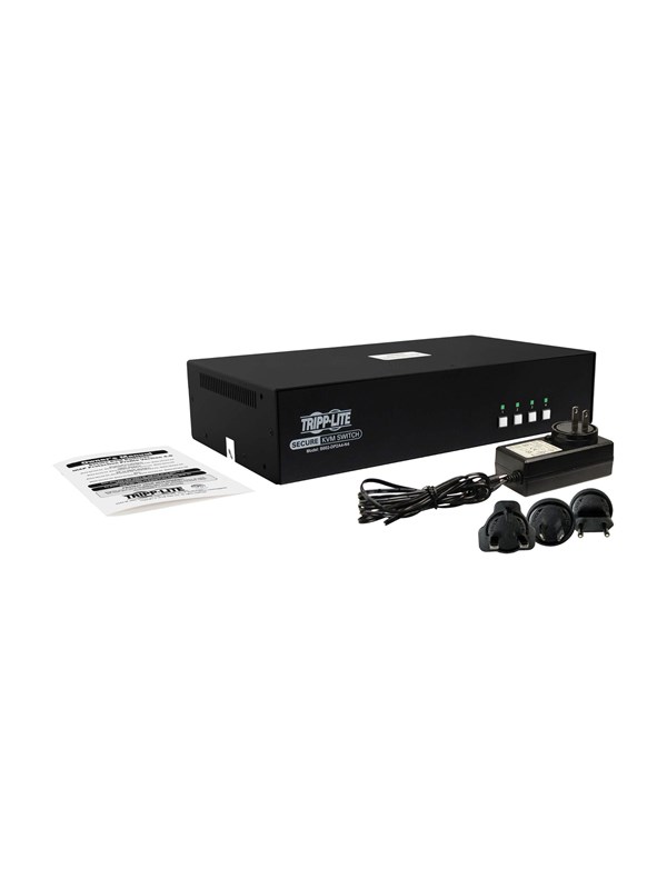 Secure Kvm Switch 4 Port Dual Head Displayport To Displayport 4k Niap Pp4.0 Audio Taa   Kvm   Audio Switch   4 Ports   Taa Compliant fra Tripp Lite