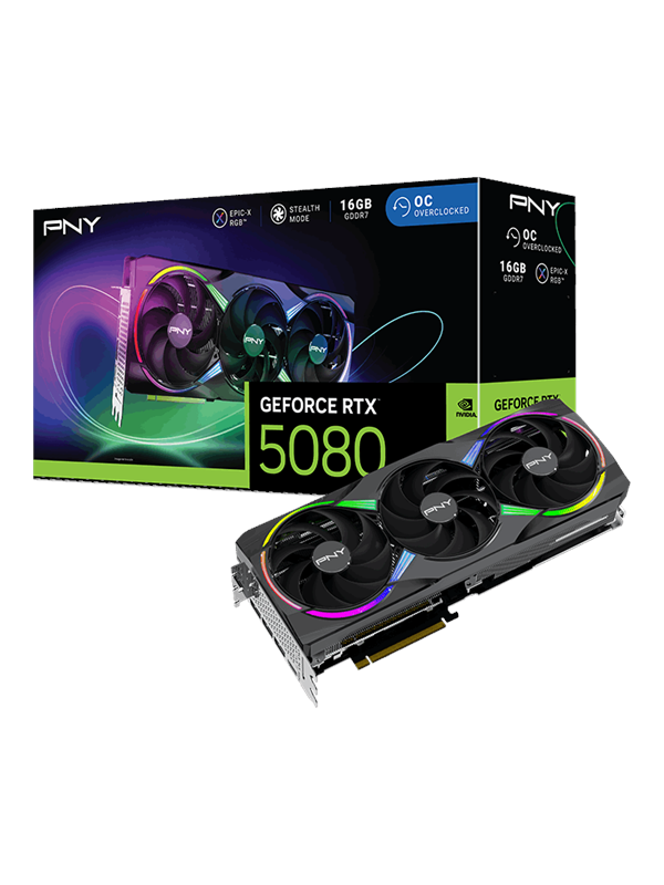 Geforce Rtx 5080 Epic X Oc   16gb Gddr7 Ram   Grafikkort fra Pny