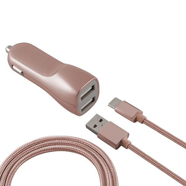 Biloplader   Usb Rødguld fra Ksix