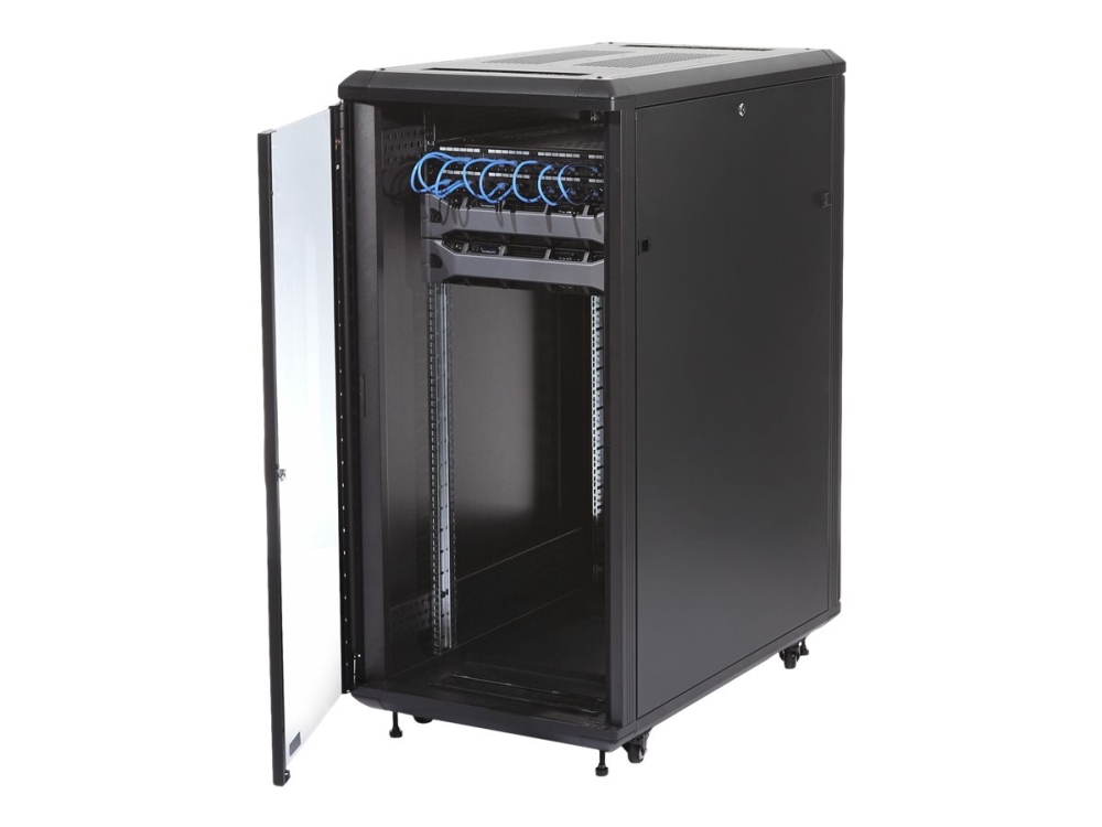 25u Network Rack Cabinet On Wheels   36in Deep   Portable 19in 4 Post Network Rack Enclosure For Data & It Computer Equipment W  Casters fra Startech.com