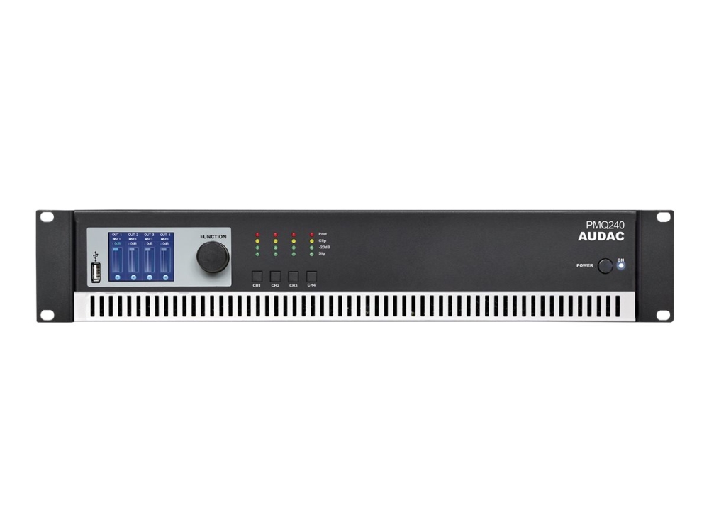 Pmq240   Strømforstærker   4 X 240 Watt   Sort fra Audac