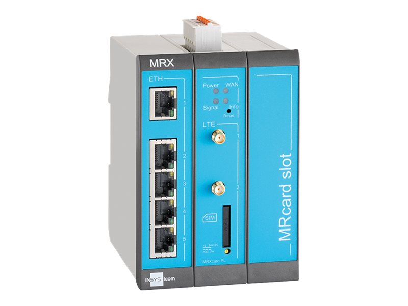 Icom Mrx Mrx3 Lte   Router   Wwan 5 Port Switch   Din Monterbar På Skinne fra Insys