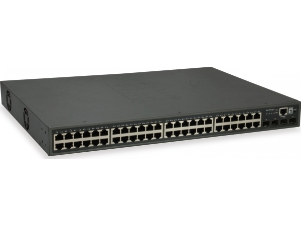 Levelone 52 Port L3 Lite Managed Gigabit Poe Switch, 4 X 10gbe Sfp+, 48 Poe Outputs, 400w Poe Power Budget fra Level One