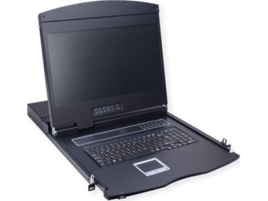 Kvm Konsol   19, 48 Cm (19) Tft (16:9), Vga, Usb, Tysk Tastaturlayout fra Value