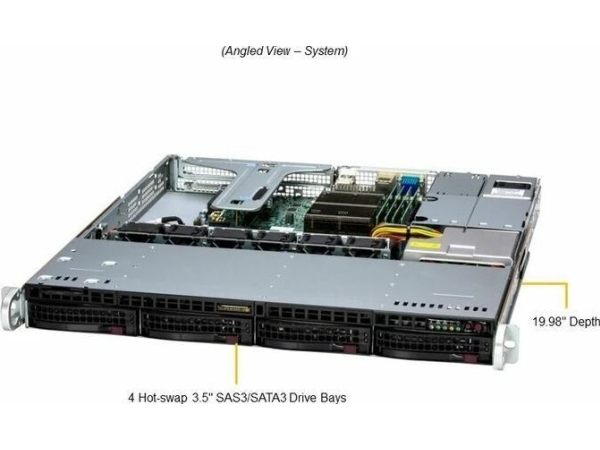 Serveris Serwer Supermicro Supermicro 1u E 2456 6c 12t 2x16gb 480gb M.2 4x3.5" Hs 600w fra Super Micro Computer