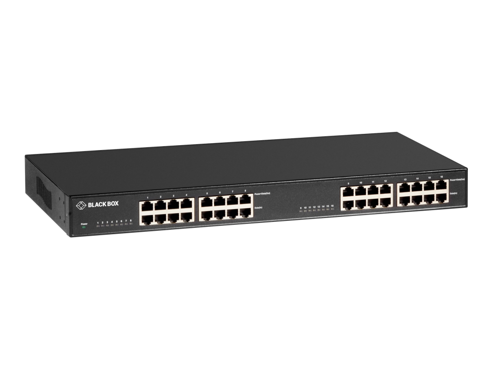Poe+ Gigabit Ethernet Injector 16 Port   Strøminjektor (rackversion)   Ac 120 230 V   500 Watt   Output Stikforbindelser: 16   1u   19"   T fra Black Box