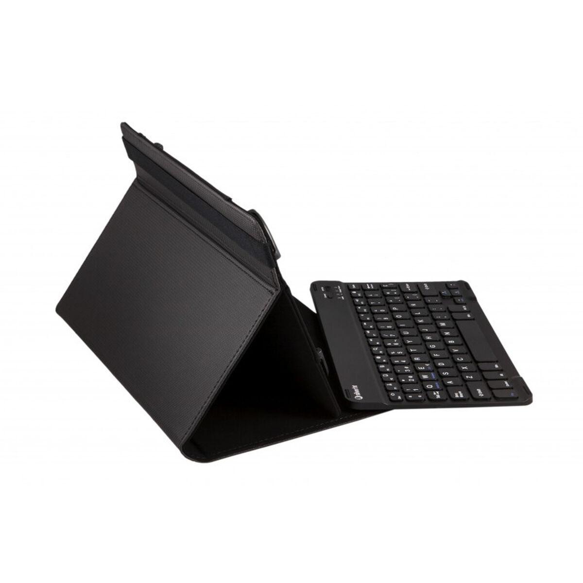 Bluetooth Keyboard Med Tabletstøtte   Funda Universal Gripcase + Teclado Para Tablets De 9 A 10.1 Pulgadas   Negro fra Silver Ht
