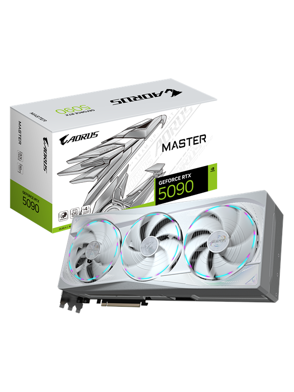 Geforce Rtx 5090 Aorus Master Ice   32gb Gddr7 Ram   Grafikkort fra Gigabyte