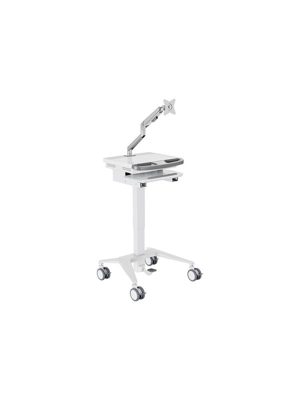 M Basic Cart   For Lcd Display   Keyboard   Mouse   Notebook   Gas Lift Arm   White Silver 7.5 Kg 100 X 100 Mm fra Multibrackets