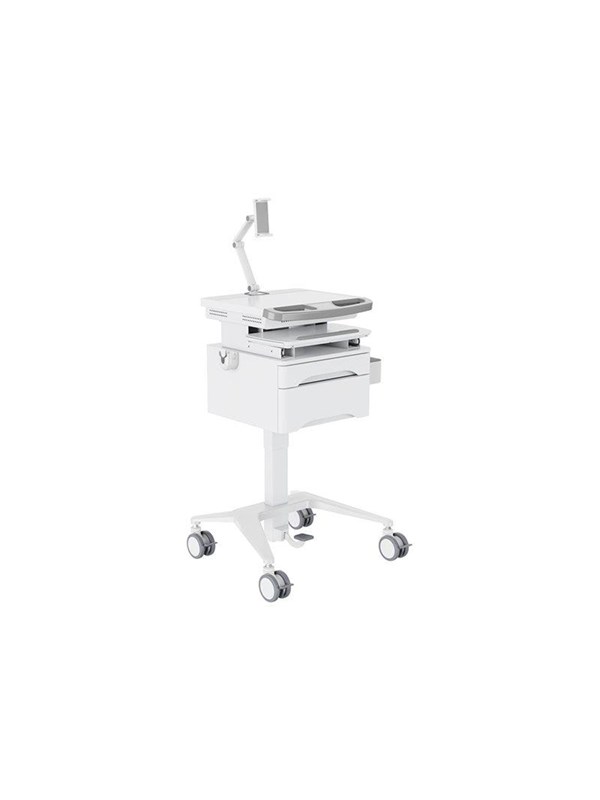 M Basic Cart   For Tablet   Keyboard   Mouse   Notebook   With Drawer   White Silver 7.5 Kg fra Multibrackets