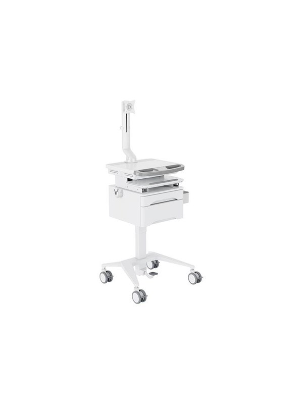 M Basic Cart   For Lcd Display   Keyboard   Mouse   Notebook   With Drawer Fixed Arm   White Silver 7.5 Kg 100 X 100 Mm fra Multibrackets