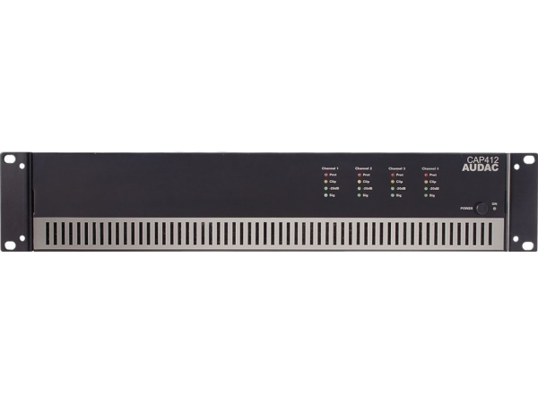 Cap412, 4.0 Kanaler, 480 W, D, 0,3%, 100 Db, 80 W fra Audac