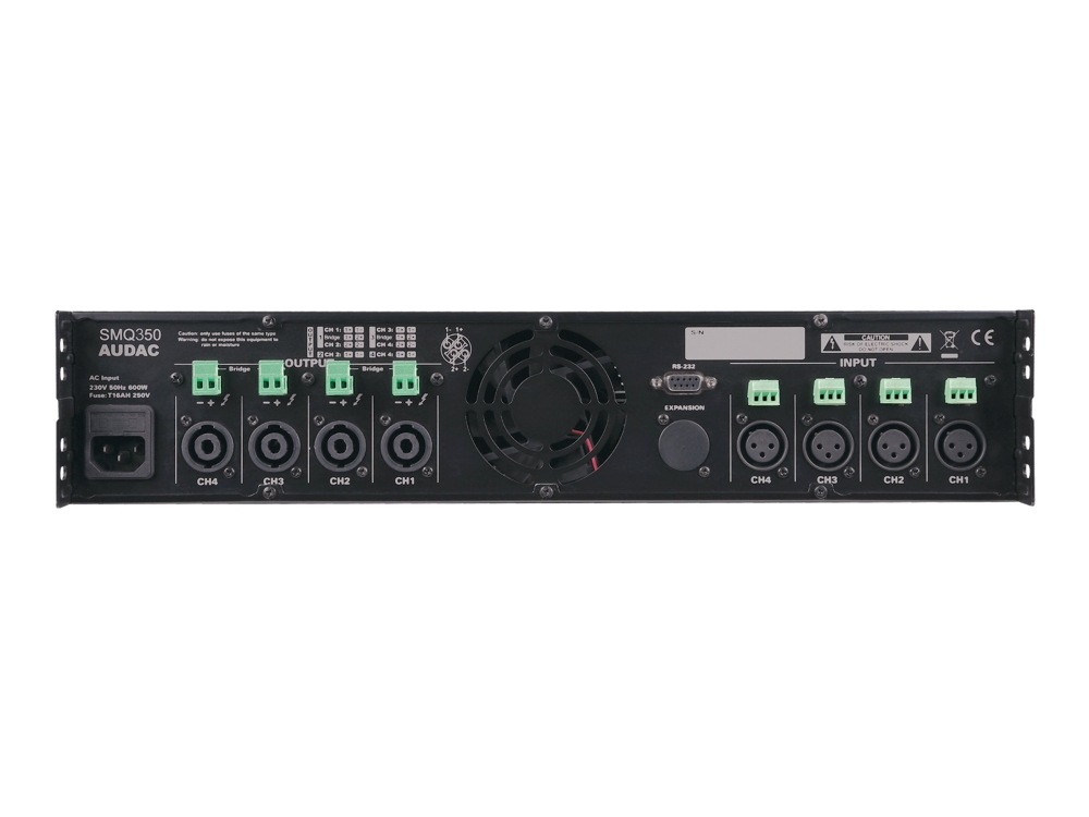 Smq350   Forstærker   4 X 350 Watt   Sort fra Audac