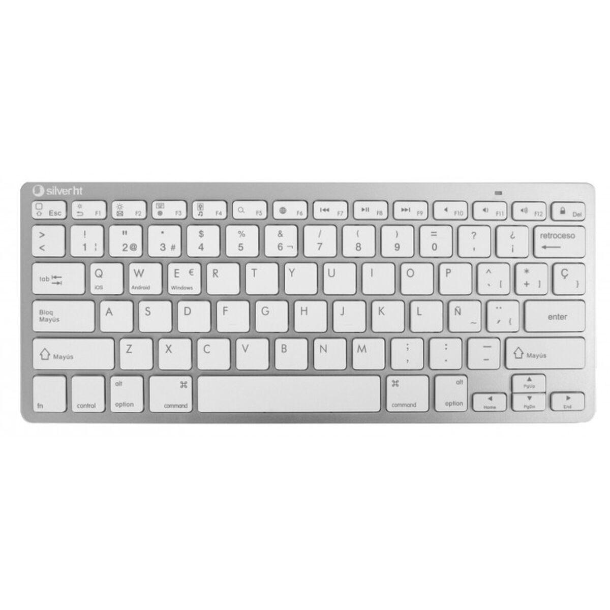 Tastatur   Teclado Inalámbrico Colors Edition   Blanco Spansk Qwerty Sølvfarvet fra Silver Ht