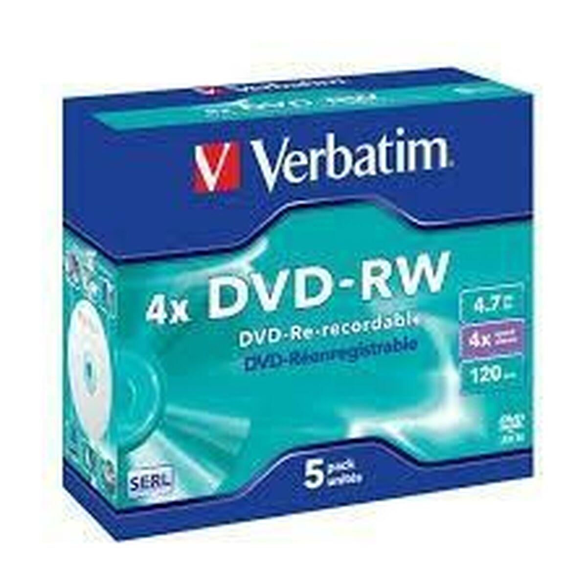 Dvd Rw   5 Enheder 4x 4,7 Gb fra Verbatim