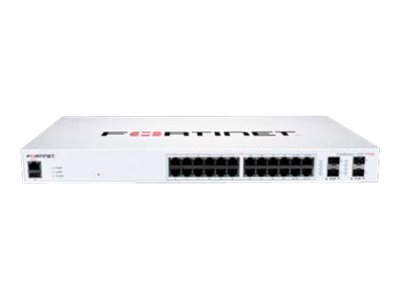 Fs 124f Poe, Gigabit Ethernet (10 100 1000), Strøm Over Ethernet (poe), Stativ Montering, 1u fra Fortinet