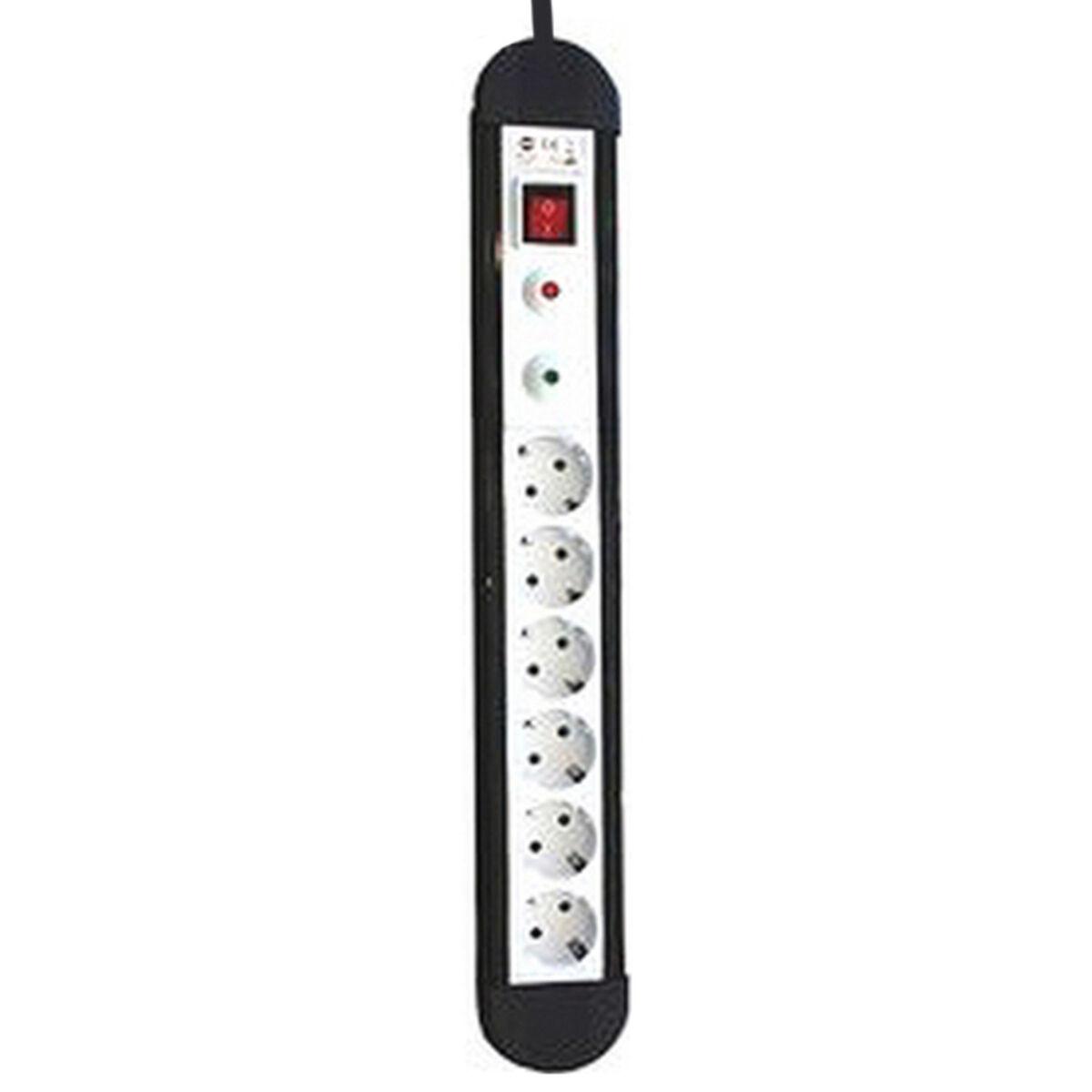 Stikdåse   6 Udtag Med Kontakt   49646 3680w Sort fra Silver Electronics