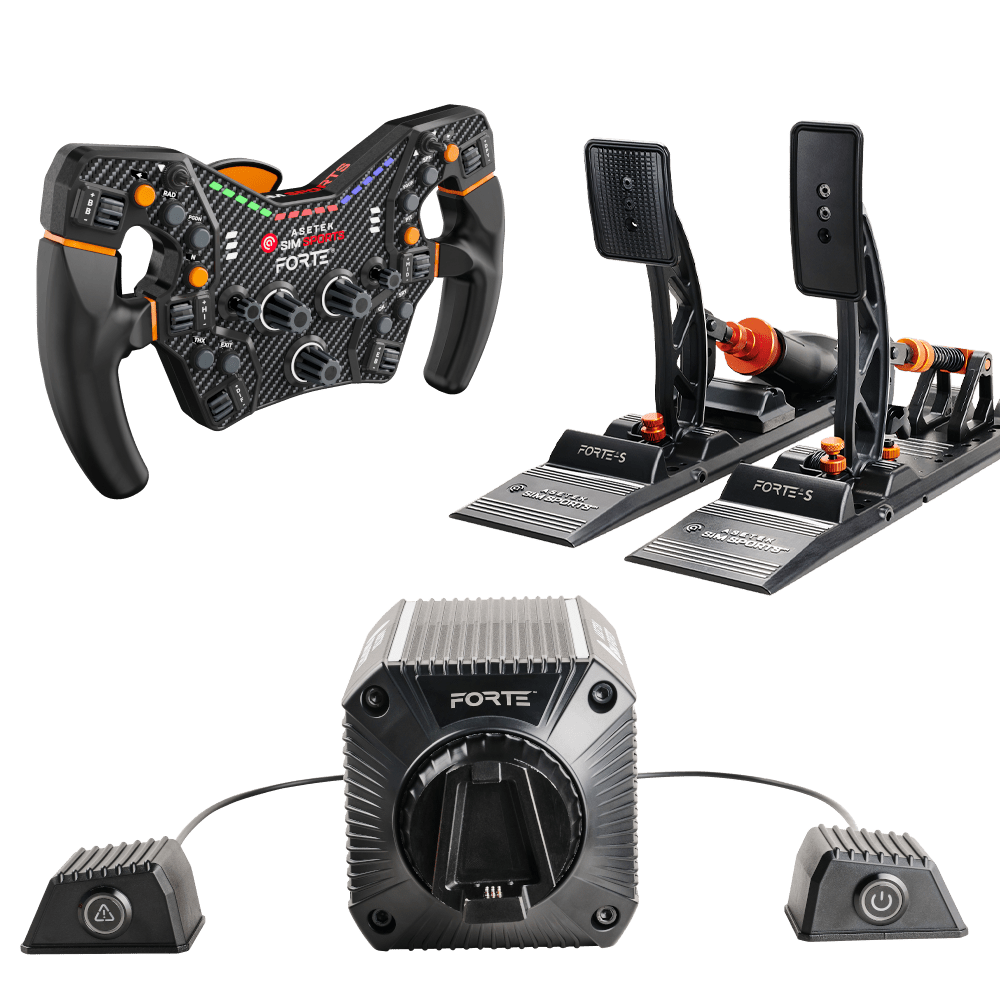 Forteâ® S Series Bundle Komplet Sim Racing Kit fra Asetek