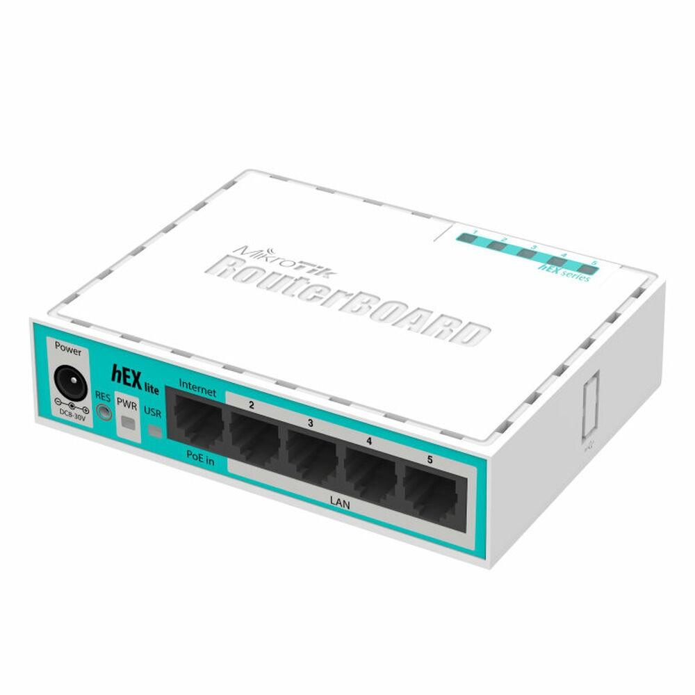 Router   Hex Lite Rb750r2 Hvid fra Mikrotik