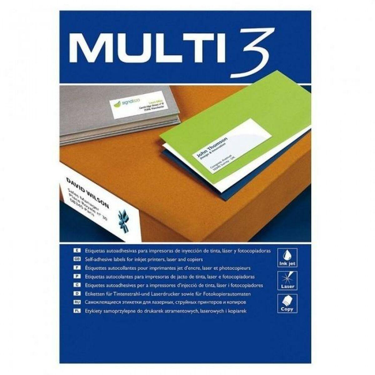 Printer Labels   105 X 57 Mm Hvid Ret 100 Ark fra Multi 3