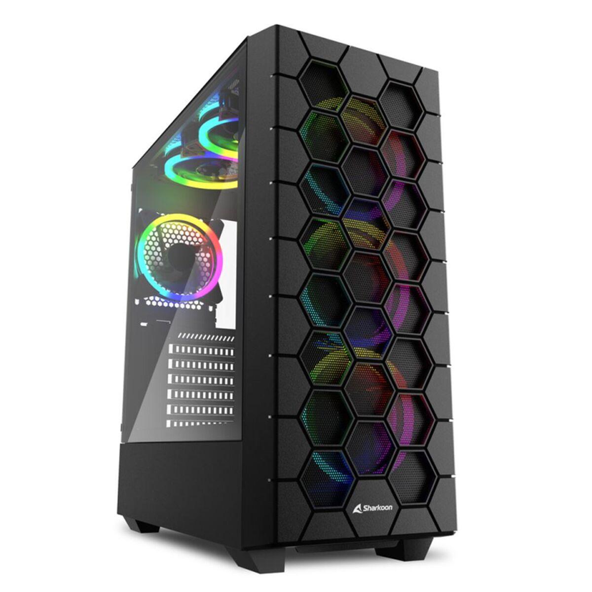 Atx Semi Tårn Kasse   Rgb Hex Sort fra Sharkoon