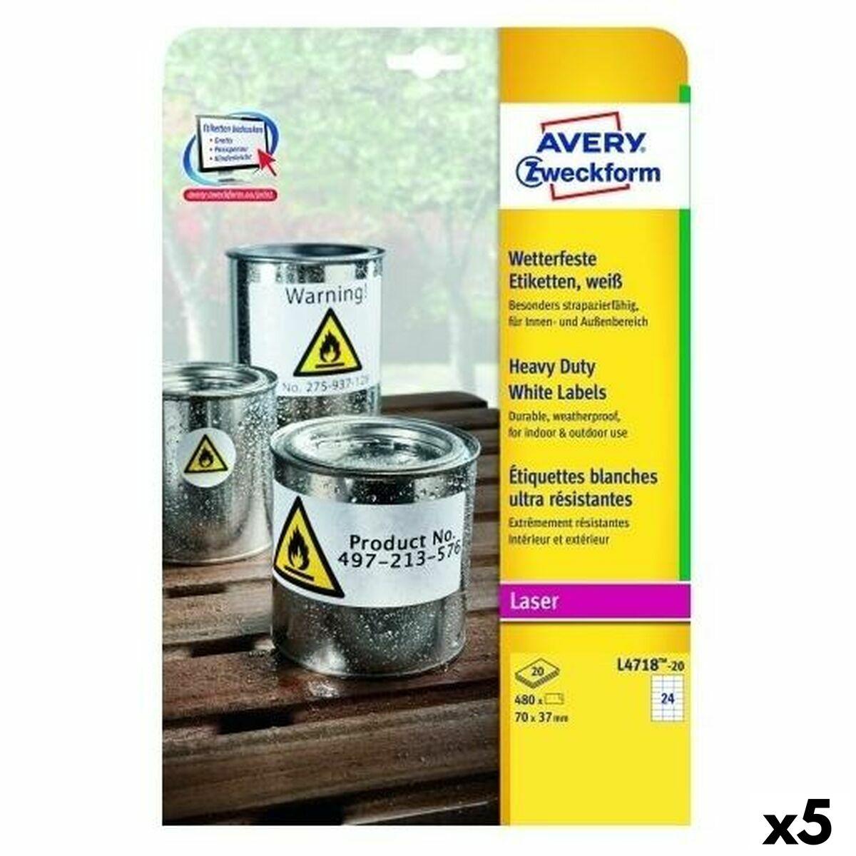 Printer Labels   L4718 20 Ark 99,1 X 139 Mm (5 Enheder) fra Avery