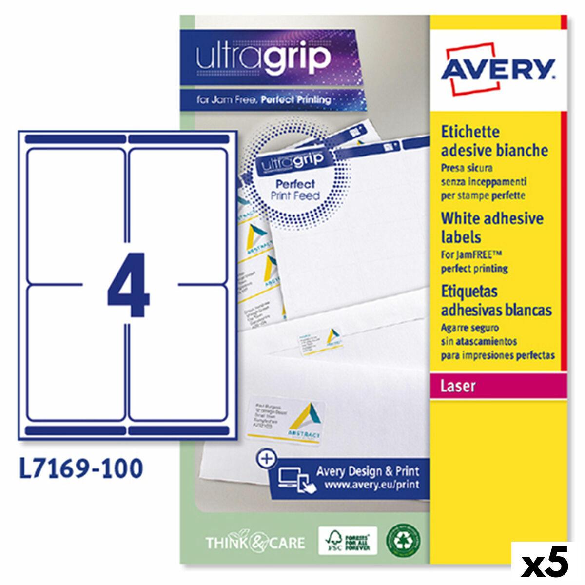 Printer Labels   L7169 Hvid 100 Ark 99,1 X 139 Mm (5 Enheder) fra Avery