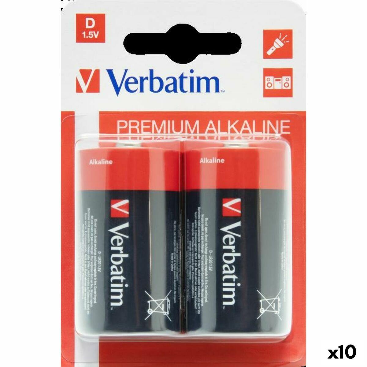 Alkalinebatterier   Lr20 1,5 V (10 Enheder) fra Verbatim