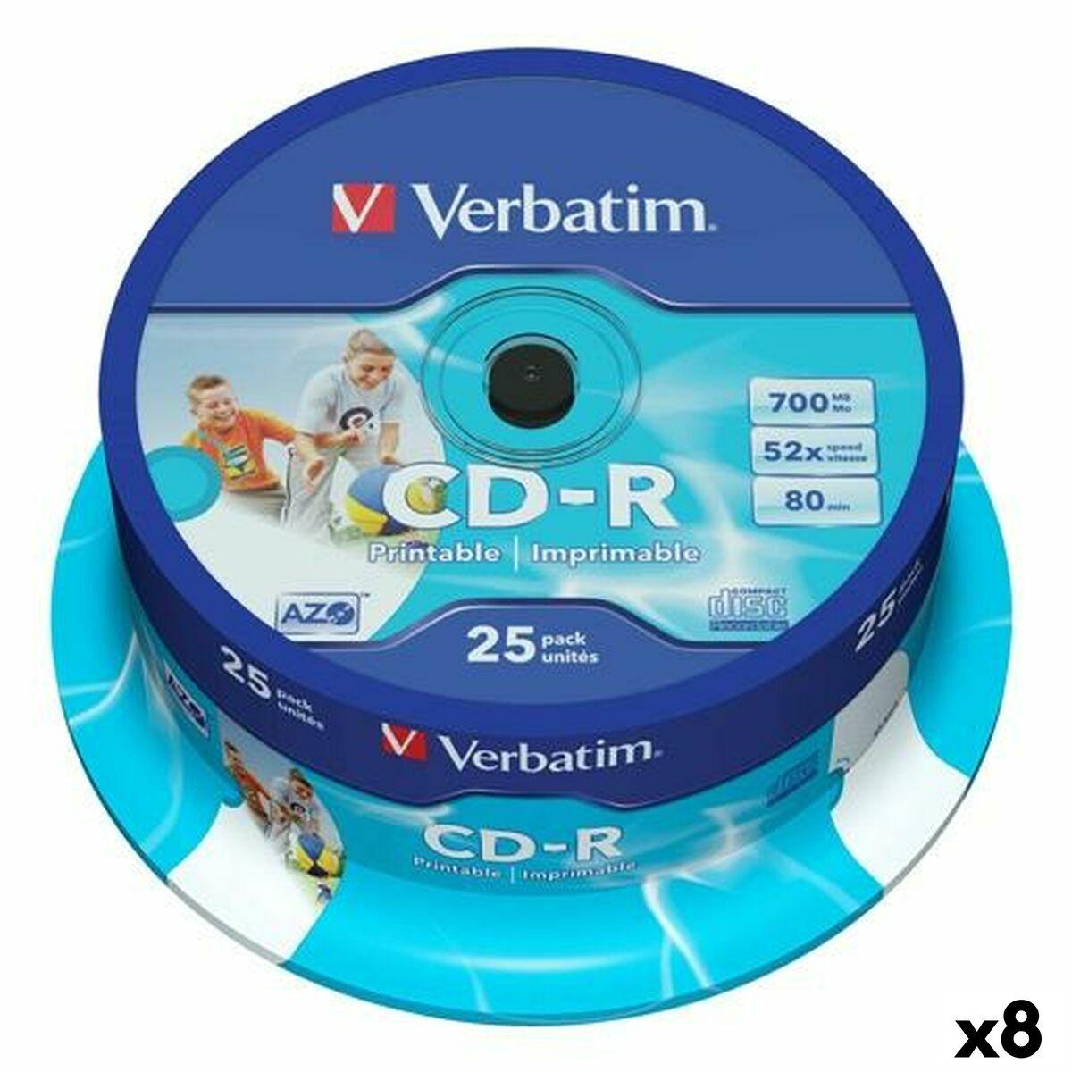 Cd R   25 Dele 700 Mb 50 Mb S (8 Enheder) fra Verbatim