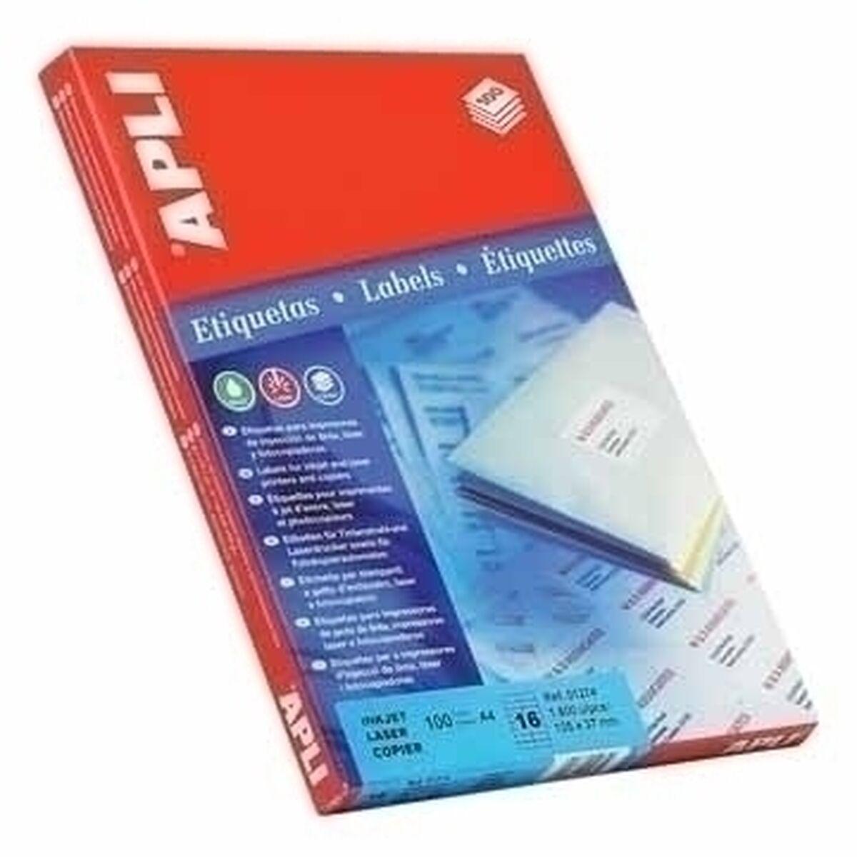Printer Labels   100 Ark 64 X 33,9 Mm Hvid fra Apli