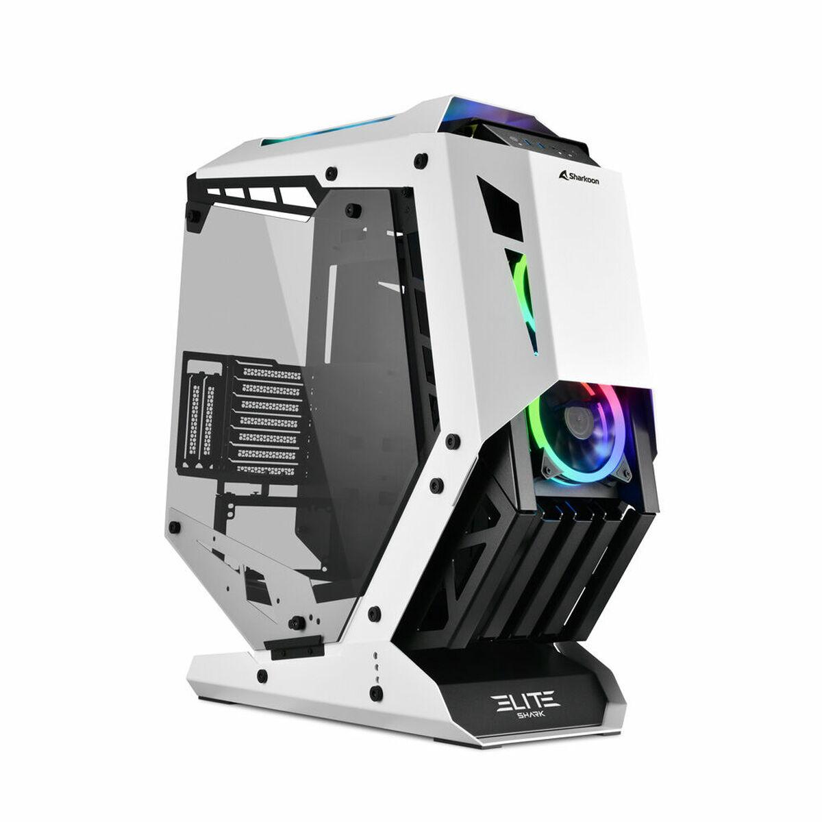 Atx Semi Tårn Kasse   Elite Shark Ca700 Led Rgb Sort Hvid Hvid fra Sharkoon